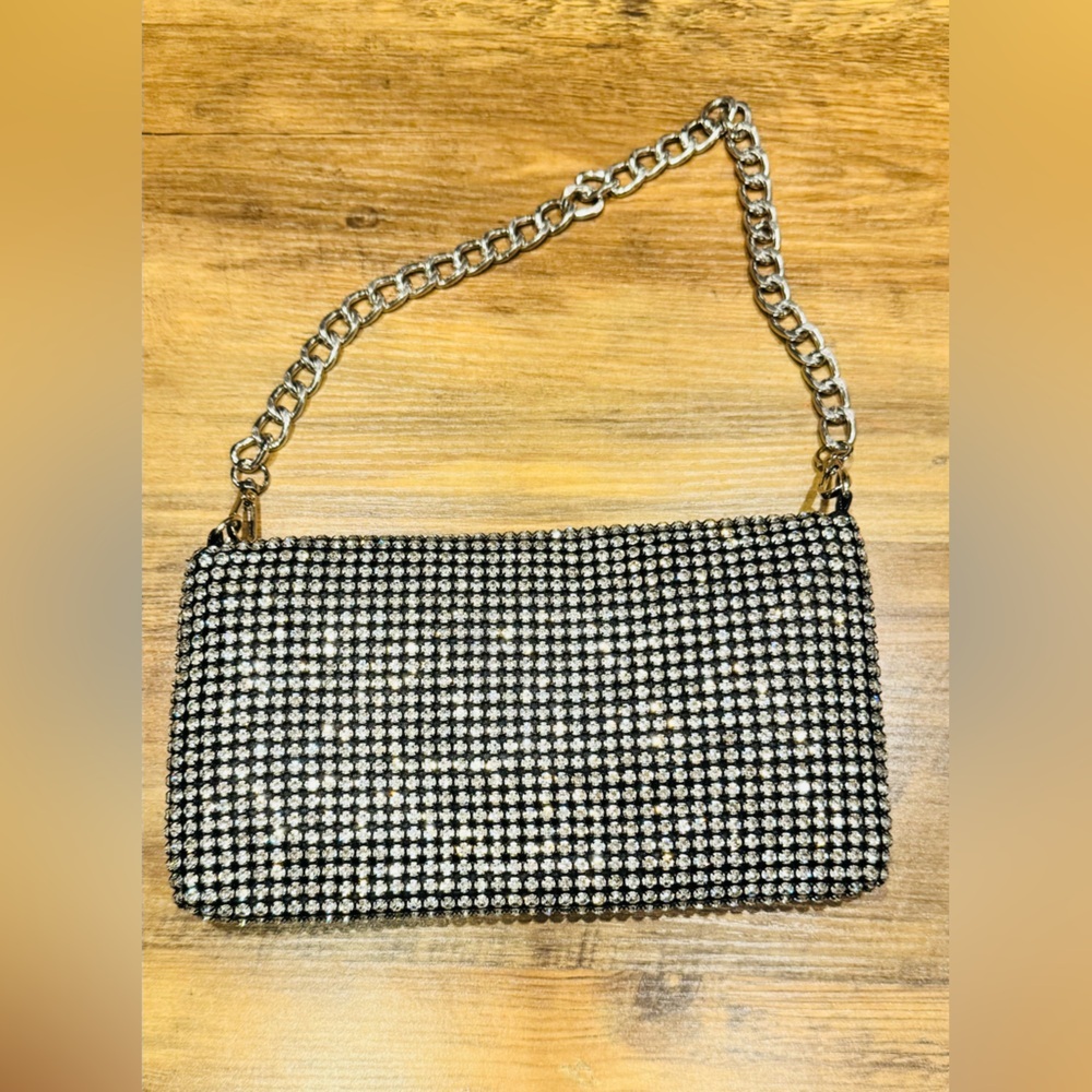 Jessica McClintock Gunne Sax Formal Mesh Roll Clutch Purse Shoulder Bag